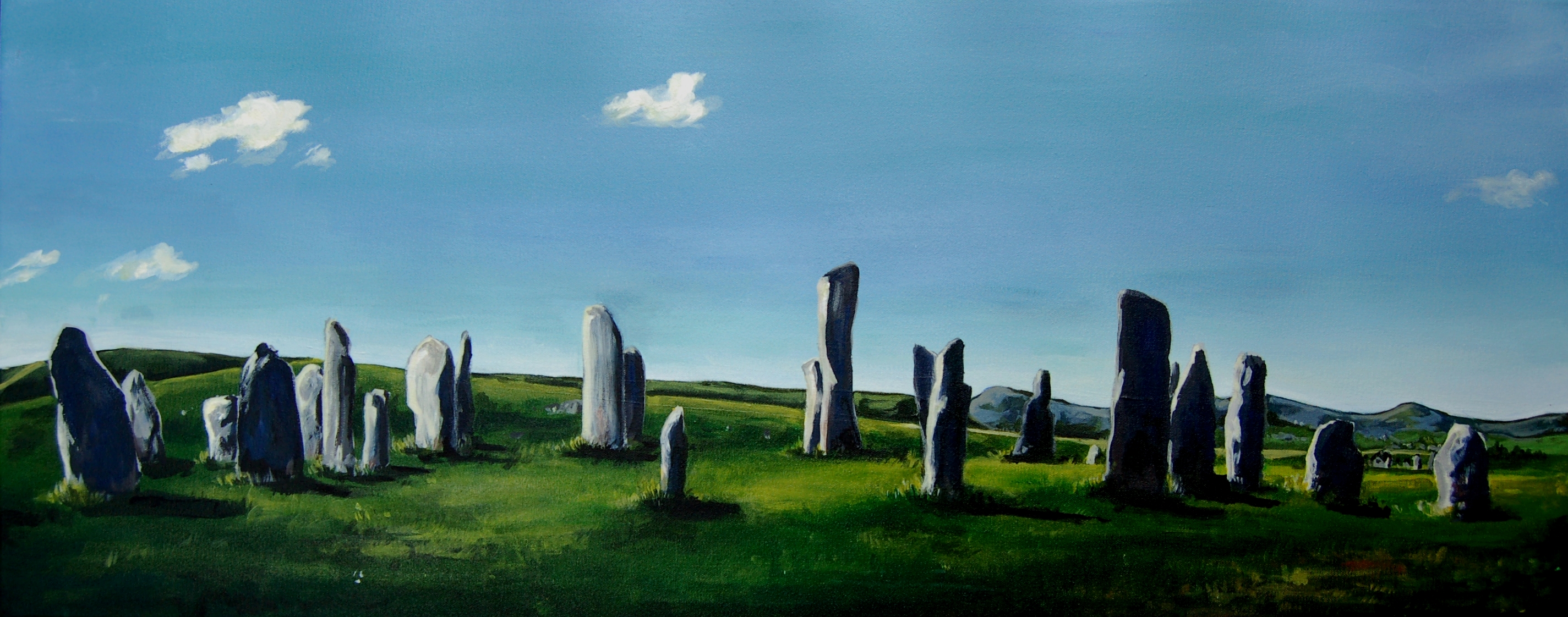 Callanish Stones<br>
Tom Webster<br>
Acrylic on Canvas