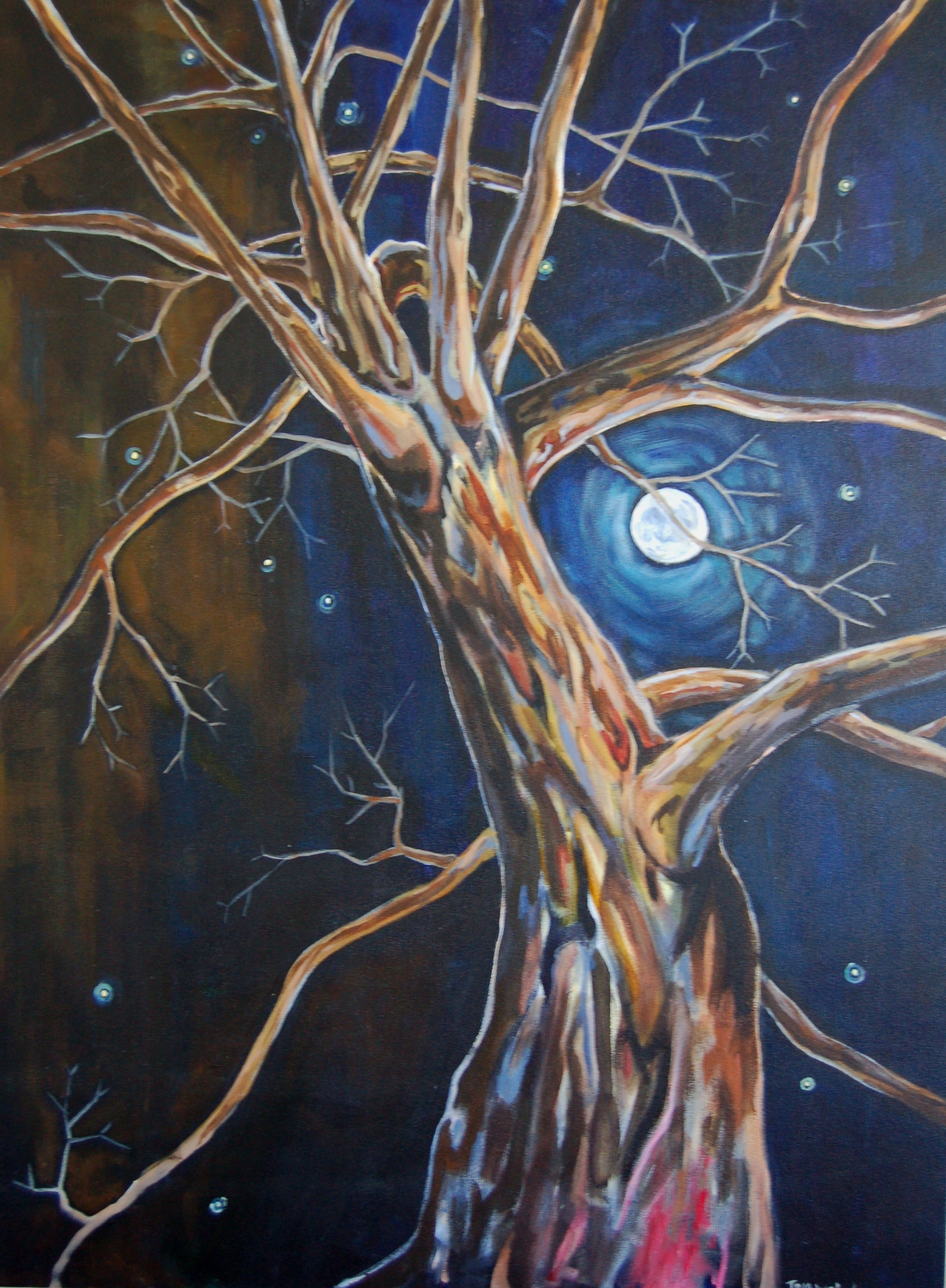 Spirit Tree and Faery Lights<br>
Tom Webster<br>
Acrylic on Canvas